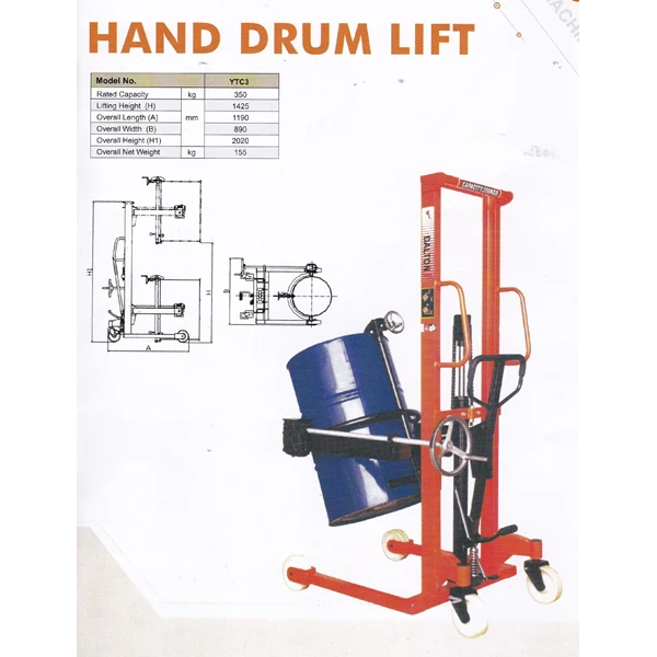 Hand Stacker untuk Drum alat untuk Angkat dan Menuang isi Drum