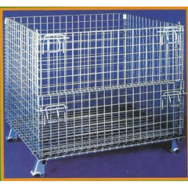 Folding Mesh Basket Can Arrange 4 Stacking Capacity 800 Kg - 1500 Kg