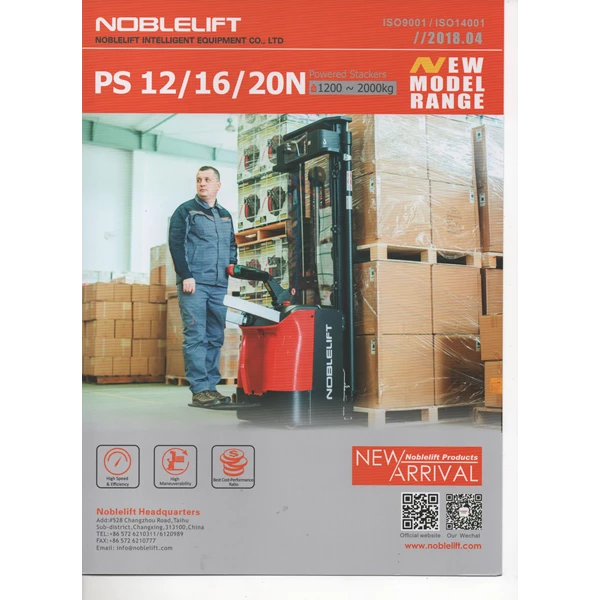 Full Electric Stacker NOBLELIFT 1.5 Ton Height 3.4 Meters to 6 Meters